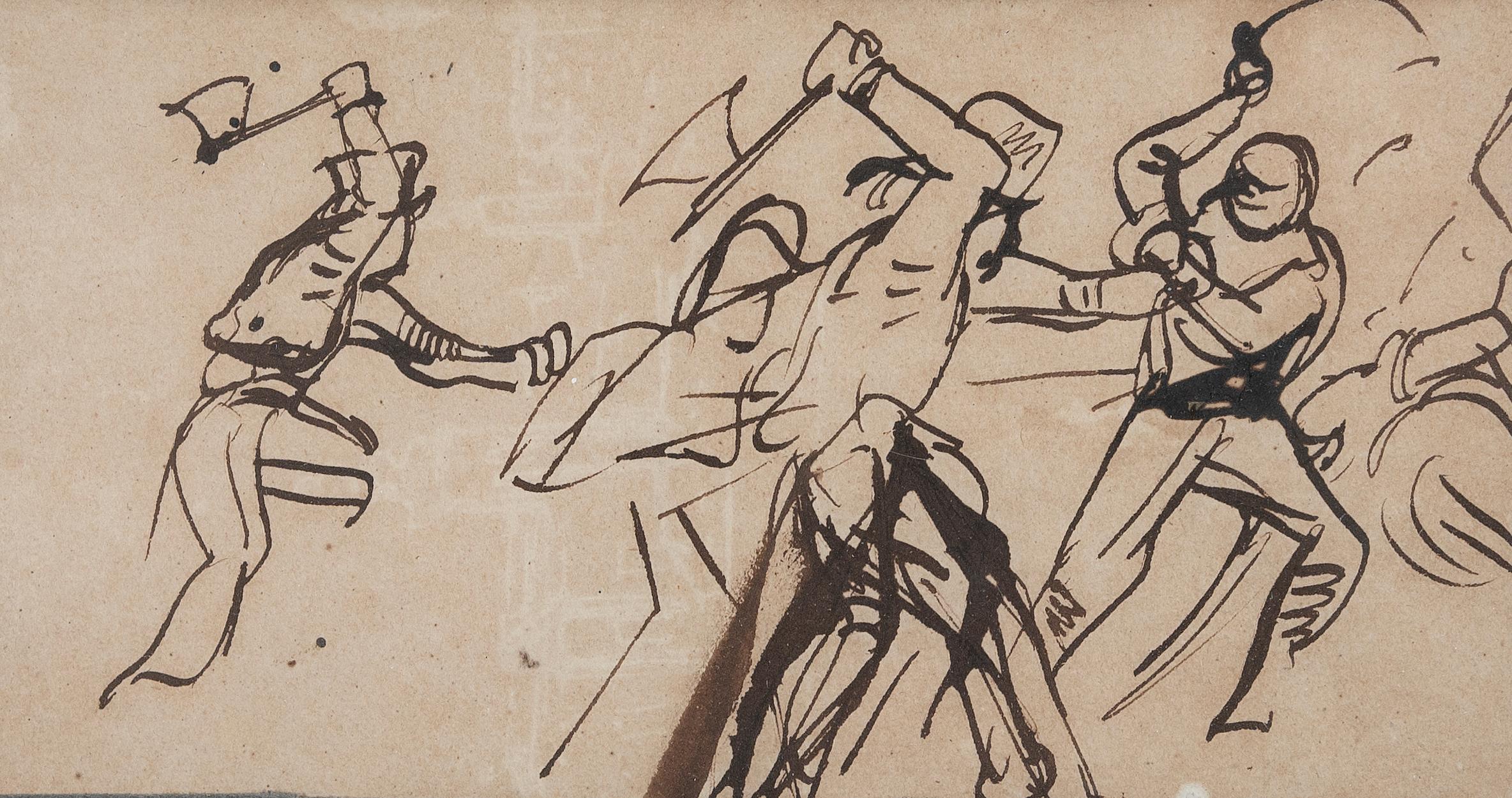 Des soldats - Dessins de Jules Joseph de Montjoye - XIXe sicle en vente 3