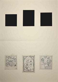 Storia di un ragazzo - Disegno a penna di Filiberto Scarpelli - 1925