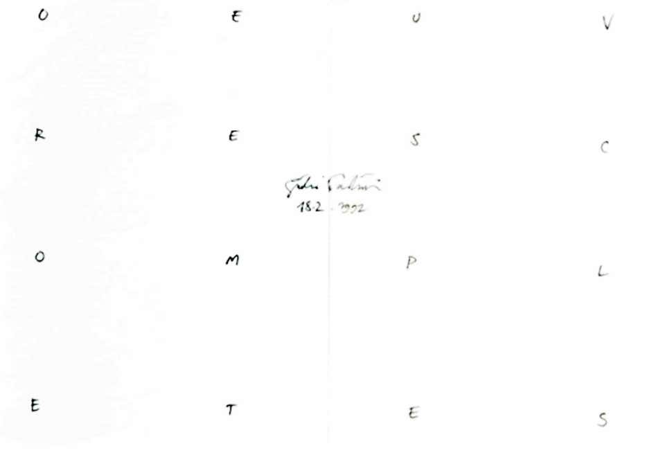 Oeuvres Completes - Ink Drawing by Giulio Paolini- 1992