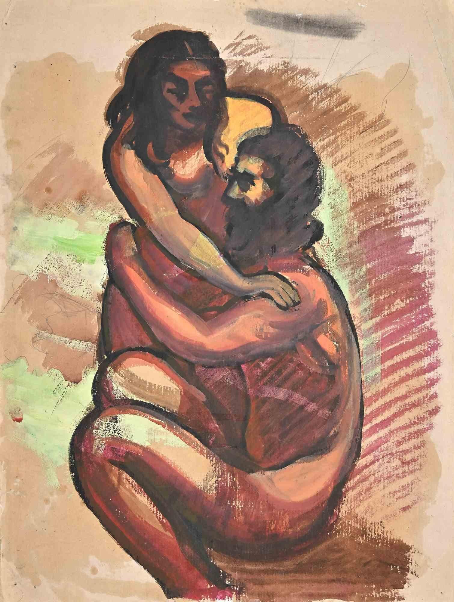 Love is a drawing in watercolor and pastel realized in the Mid-20th Century by Jean Delpech (1916-1988). 

Good conditions with minor folding.

The artwork is realized in harmonious and congruent colors through mastery.

Jean-Raymond Delpech