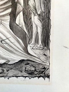 Que Font Ces Gens - Ink Drawing by Salvador Dalì - 1945
