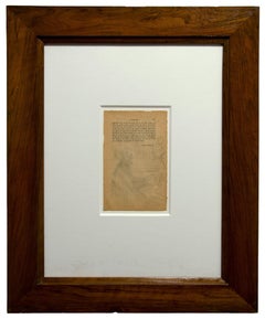Homme Assis et Personnage - Pencil Drawing by A. Giacometti - 1953
