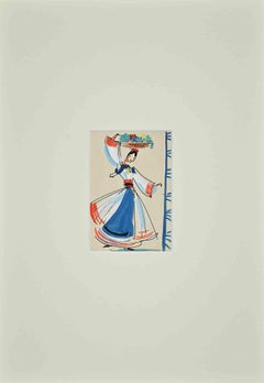 Woman Dancing - Drawing by Andrea Preger - 19th Century