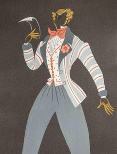 Traviata - Rodolphe - 2nd act - Drawing by Erté - 1948