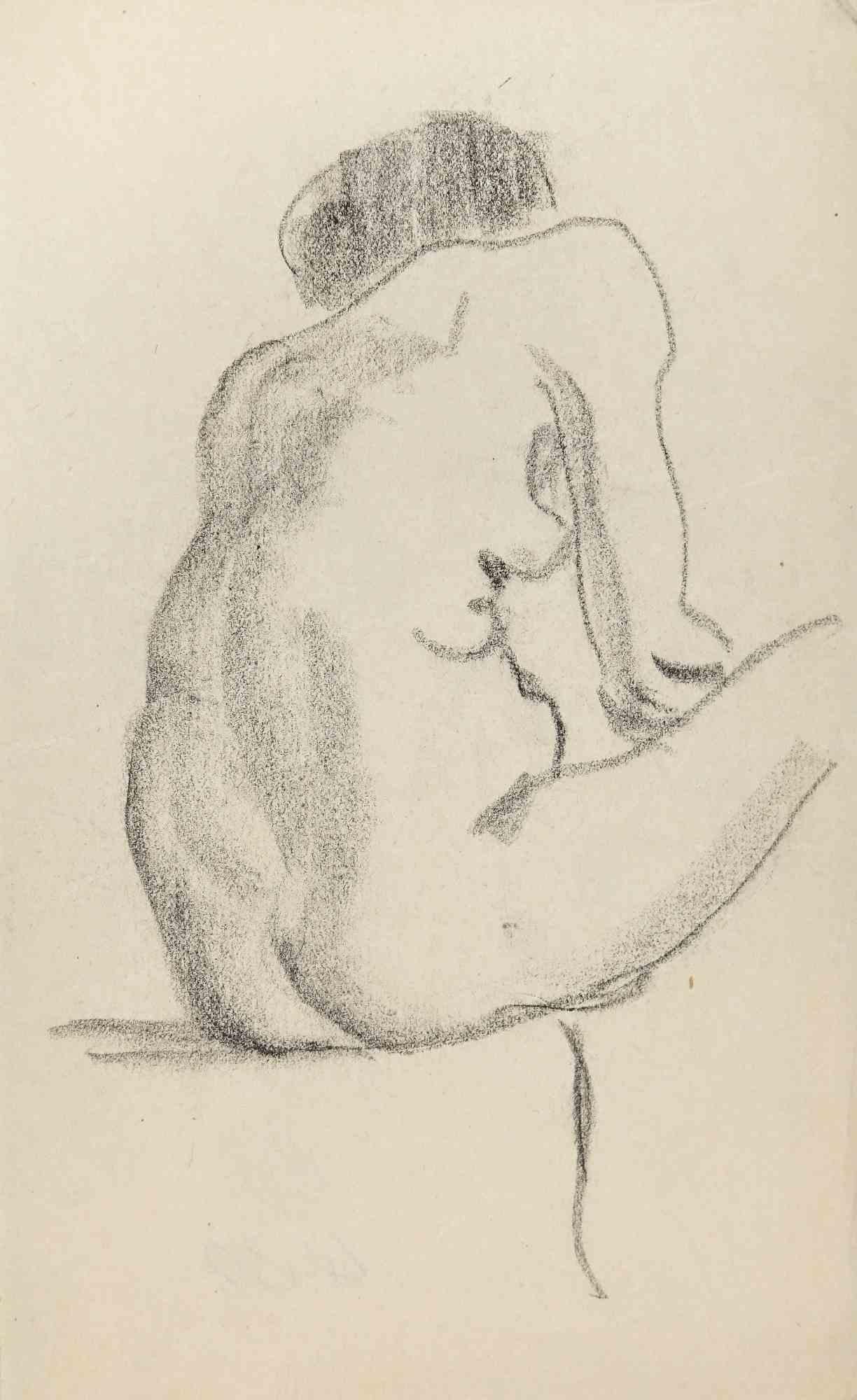 Gaspard Maillol Figurative Art – Der posierende Akt  -  Zeichnung – Anfang des 20. Jahrhunderts