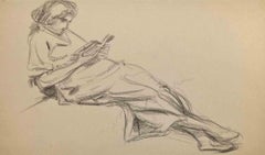 La donna che legge -  Disegno - Inizio XX secolo