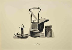 Still Life with Objects  - Drawing by Enotrio Pugliese - 1960s
