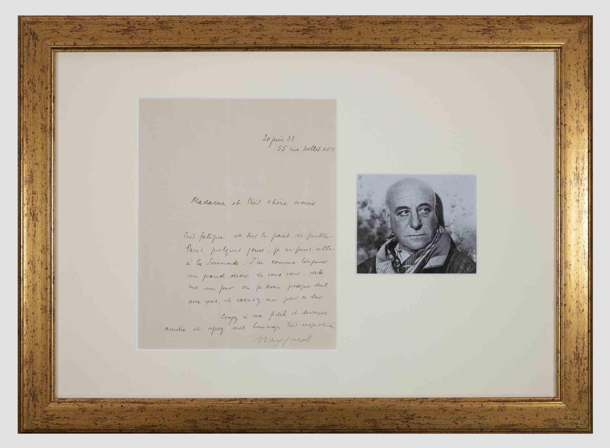 Autograph Letter Signed by Filippo de Pisis - 1947 - Art by Filippo De Pisis