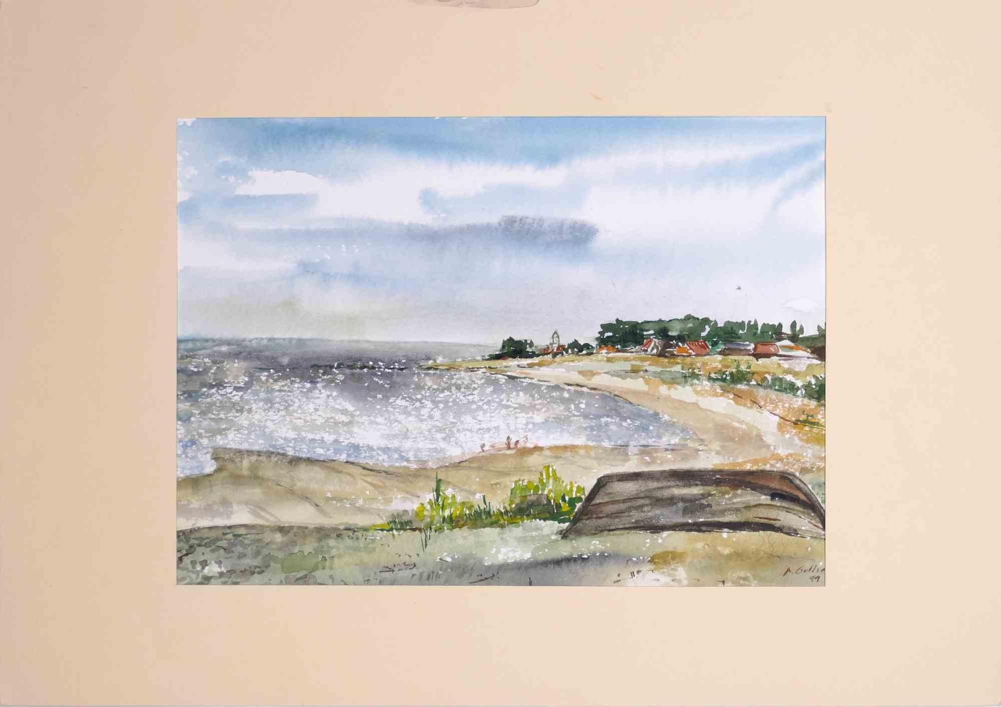 Landscape is a drawing in watercolor realized by Armin Guther in 1989.

Hand-Signed and dated.

Good conditions.

The artwork is represented through soft strokes with harmonious congruent colors beautifully.

 