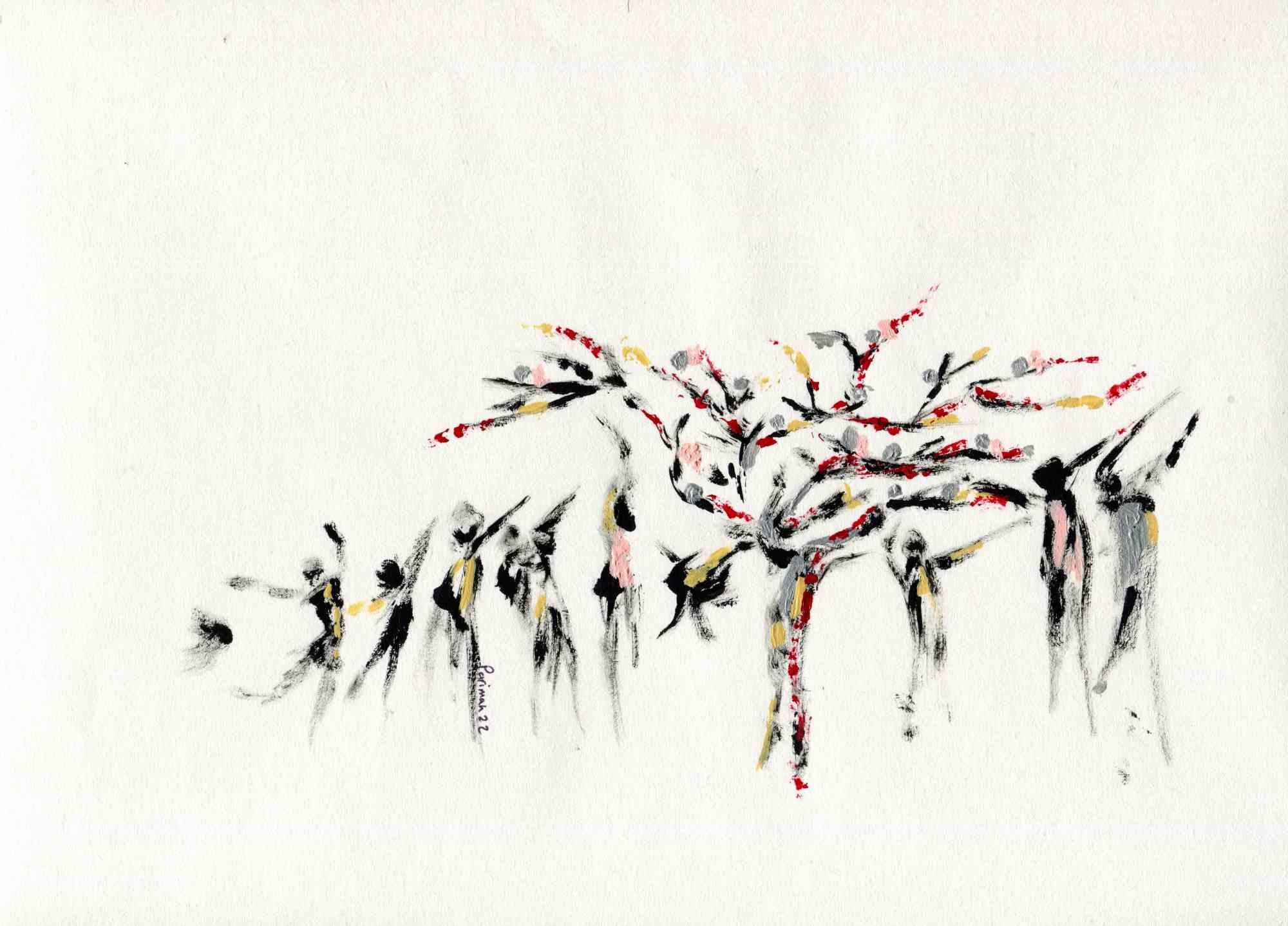 The Blossoming Freedom Tree - Drawing by Parimah Avani-2022 For Sale 2
