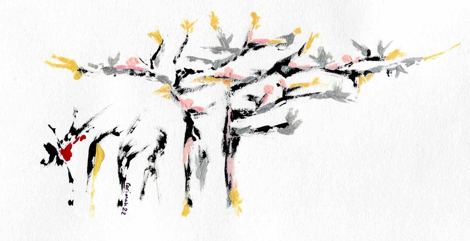 Venusian Tree Of Hope is an original painting realized by Iranian artist and poet Parimah Avani in 2022.

 

China ink and acrylic on ivory-colored Canson paper.

 

Hand-signed and dated.

 

With authentic description of the artist about it