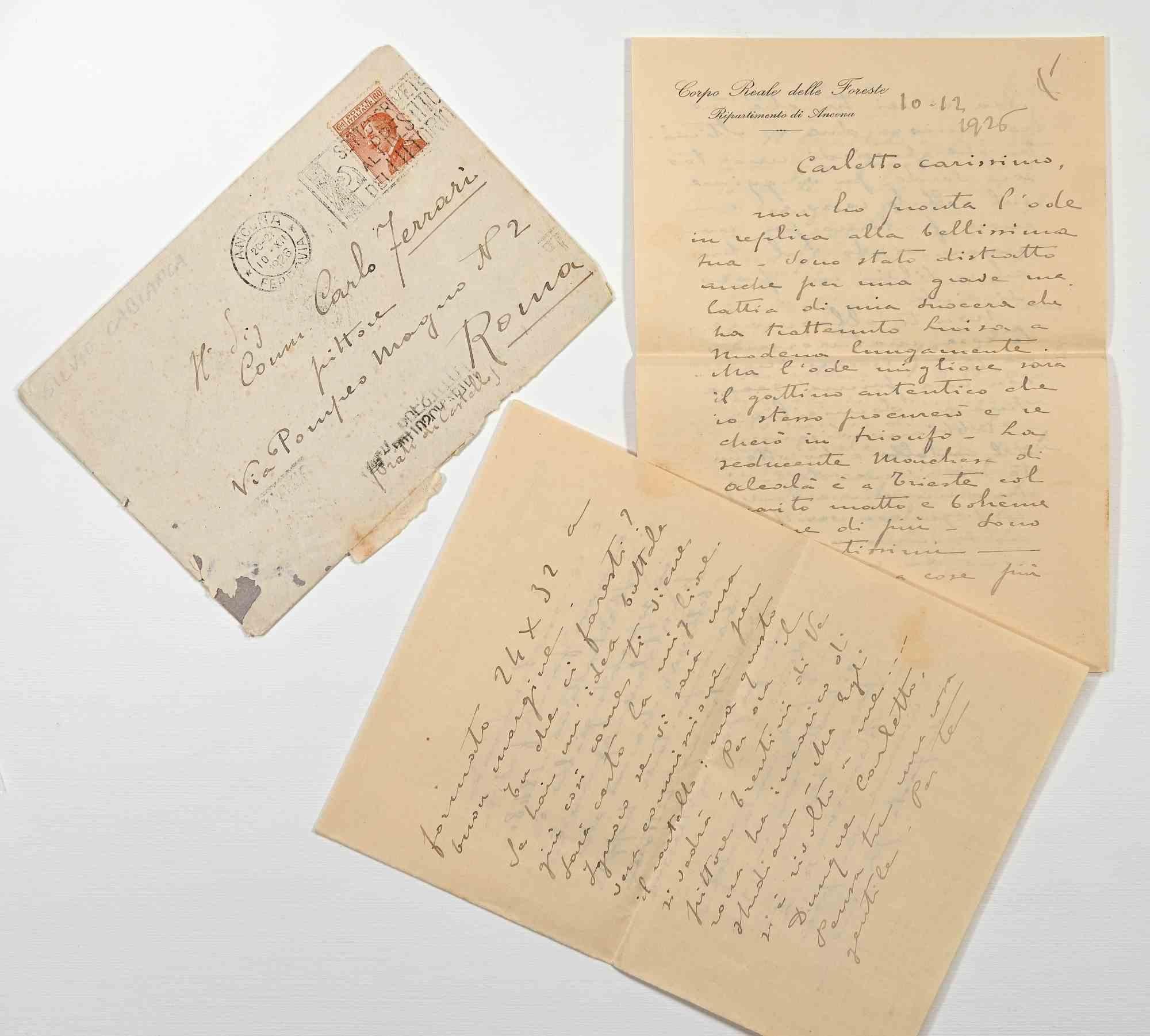 Authograph Letter Signed by Silvio Cabianca to the Artist Carlo Ferrari - 1926 For Sale 1