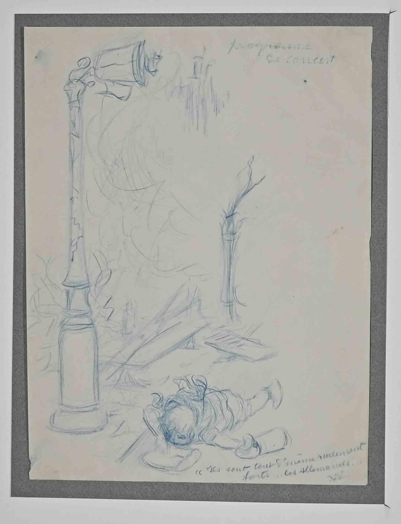 Programme de Concert - Drawing by Adolphe Willette - Late-19th century 