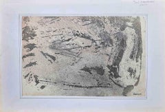 Abstrakte Komposition – Aquarellzeichnung von Paul Ackerman – Mitte des 20. Jahrhunderts