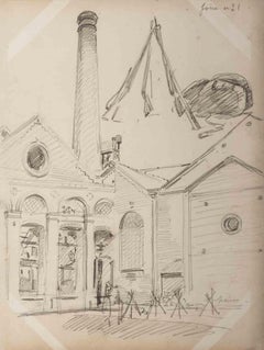 The Cathedral - Drawing in pencil on paper by Paul Renouard - Early 20th Century