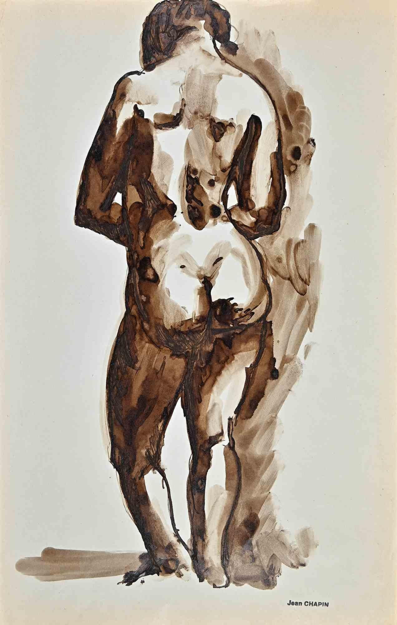 Nude of Woman ist eine Aquarell- und Tuschezeichnung von Jean Chapin aus den 1950er Jahren.

Signaturstempel auf dem vergilbten Papier.

Guter Zustand, mit Ausnahme von Stockflecken an den Rändern.

Jean Chapin ist ein französischer Maler und