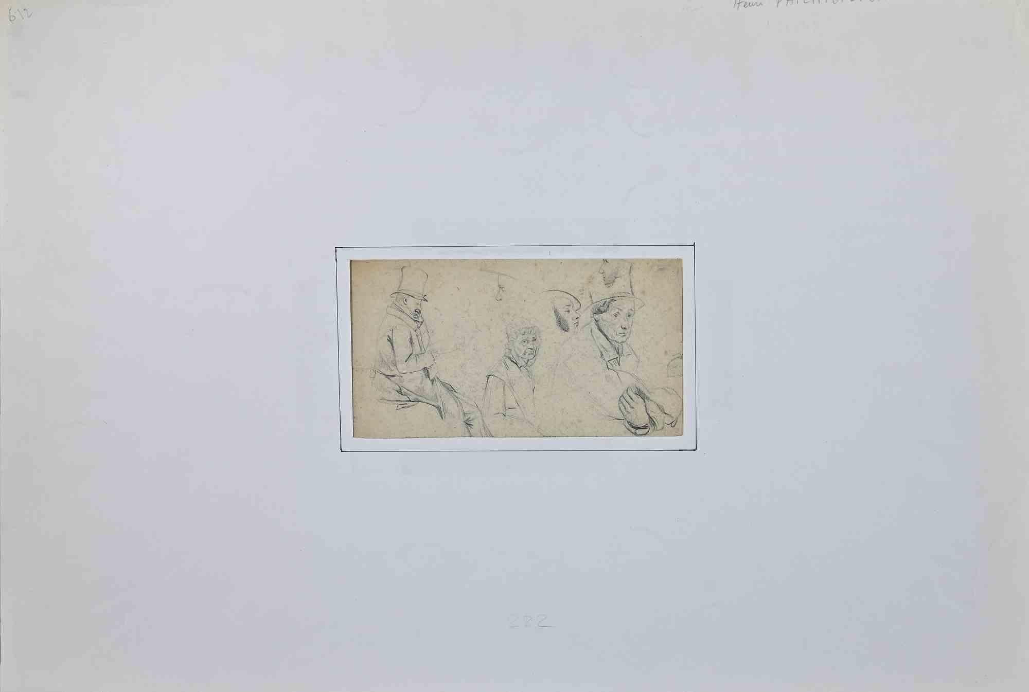 Figures of Men ist eine Bleistiftzeichnung von Henri Félix Emmanuel Philippoteaux.

Das kleine Kunstwerk ist in gutem Zustand, inklusive eines weißen Passepartouts aus Karton (37,5x54,5 cm).

Keine Unterschrift, Stempel auf der Rückseite des