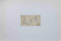 Antique Figures of Men - Drawing by Henri Félix Emmanuel Philippoteaux- Mid-19th Century