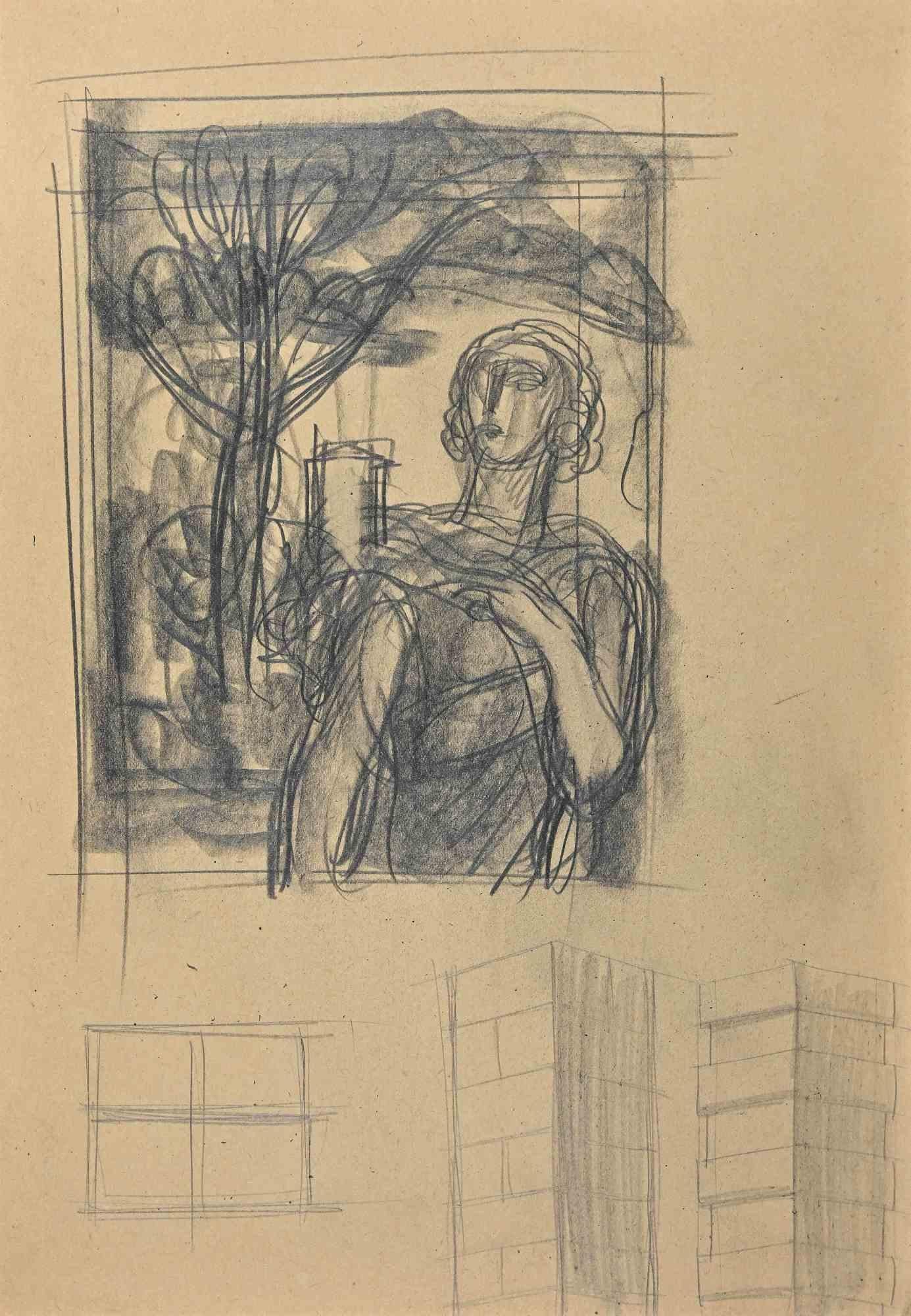 The Woman In A Garden is aDrawing in pencil on creamy-colored paper attributed to Gaspard Maillol in the mid-20th Century.

Good conditions.

The artwork has represented through deft and rapid strokes by mastery.
