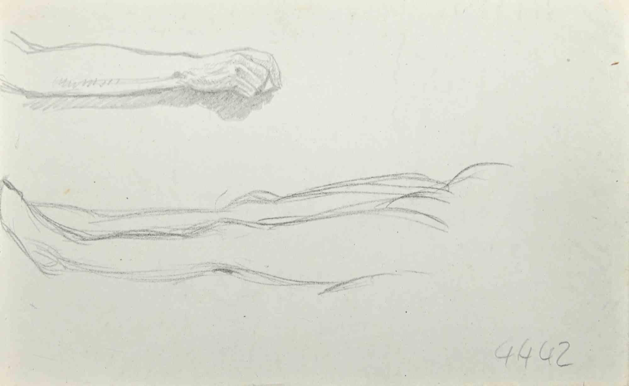 Gustave Bourgogne Figurative Art - The Anatomical Sketches - Pencil Drawing - Mid 20th Century
