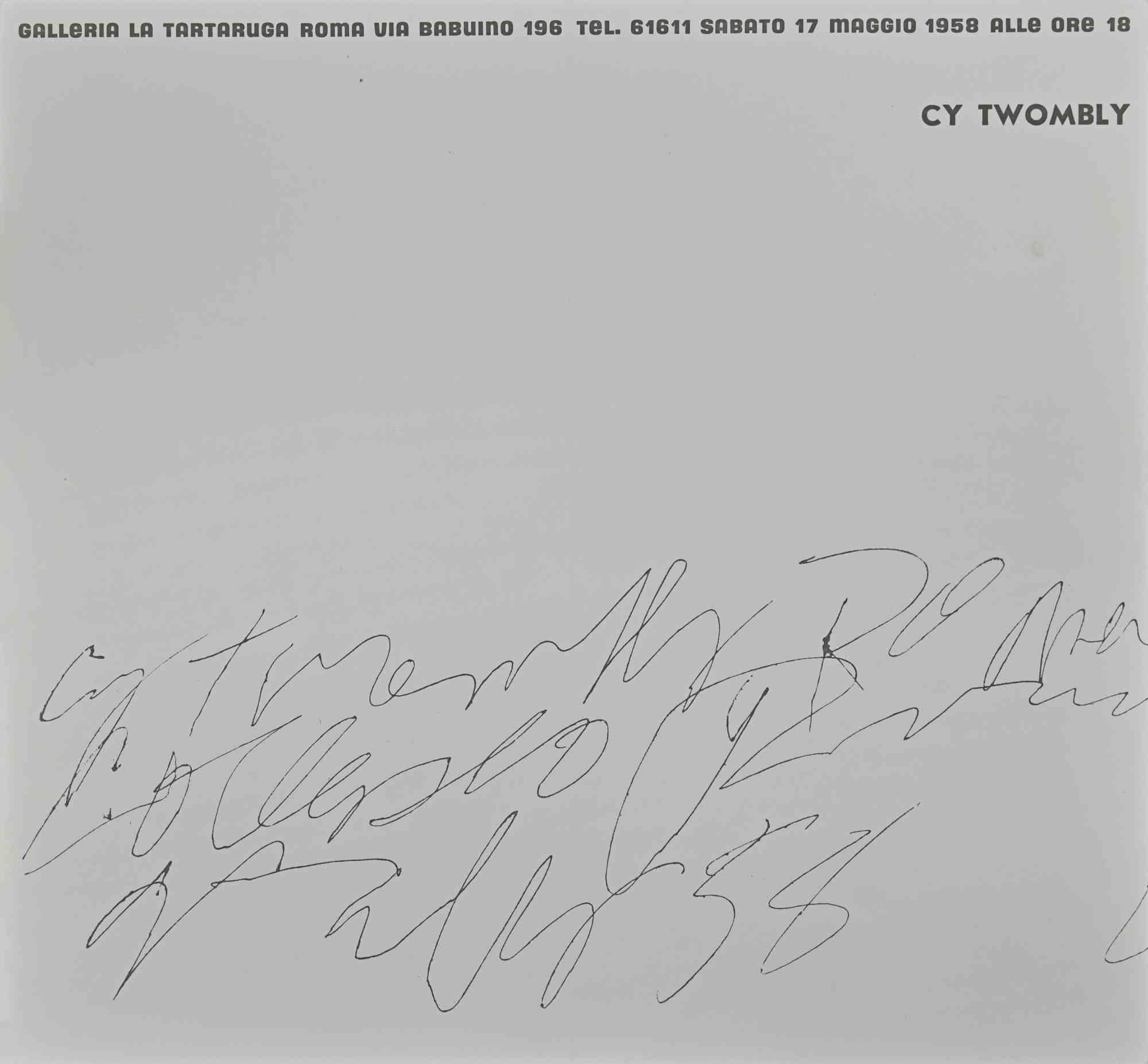Zy Twombly Exhibition Leaflet - Galleria La Tartaruga 1958 – Art von Cy Twombly
