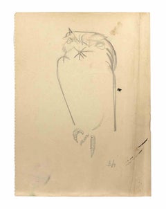 Retro Owl - Drawing By Reynold Arnould - Mid-20th Century