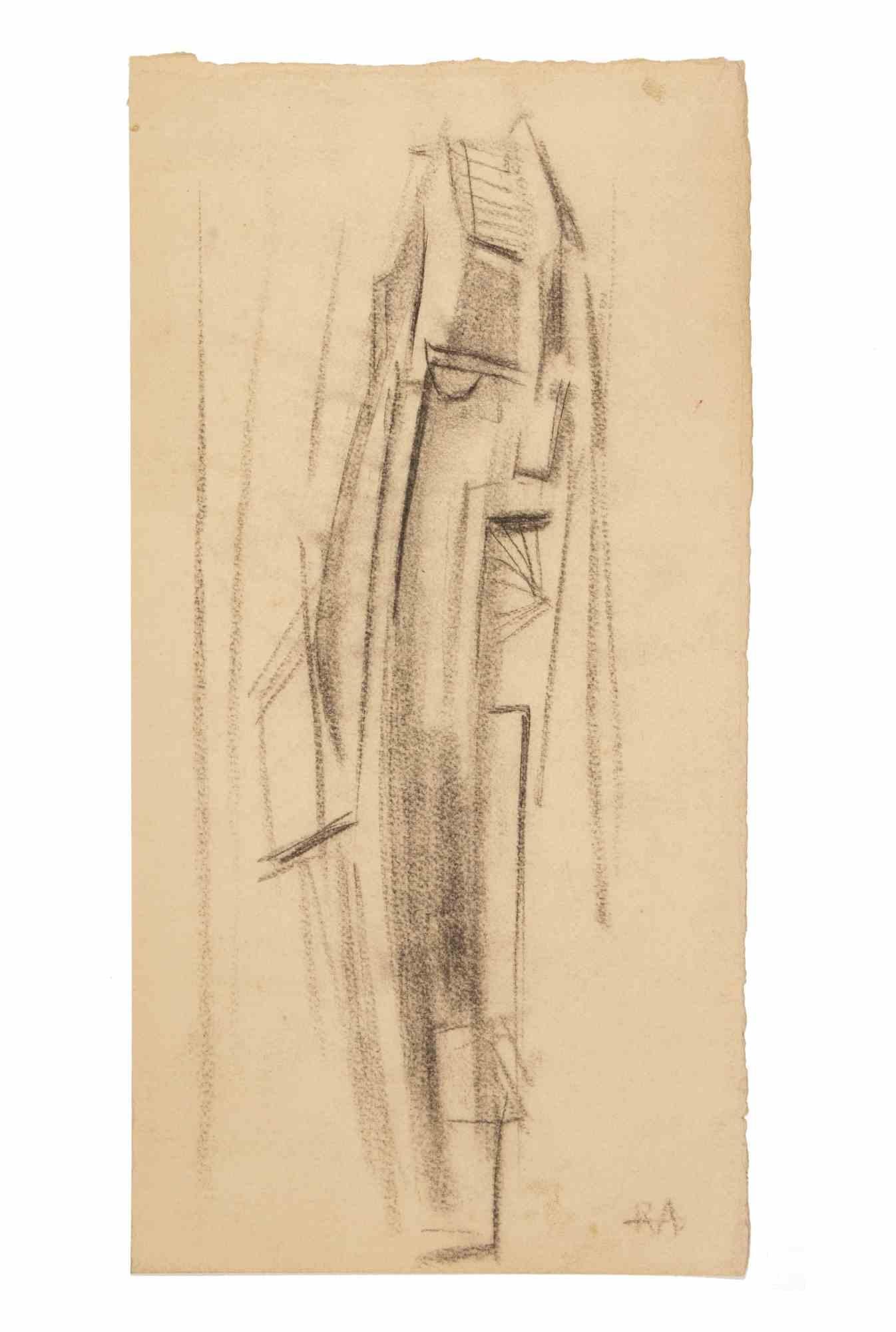 Abstract Composition is a Charcoal Drawing realized by  Reynold Arnould  (Le Havre 1919 - Parigi 1980).

Good condition on a yellowed paper, included a white cardboard passpartout (37.5x54.5 cm).

Monogrammed on the right corner.

Reynold Arnould