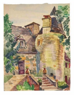 Vintage Castle - Drawing By Reynold Arnould -Mid-20th Century