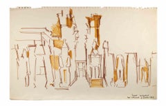 Vista di Luxor - Disegno di Reynold Arnould - 1967