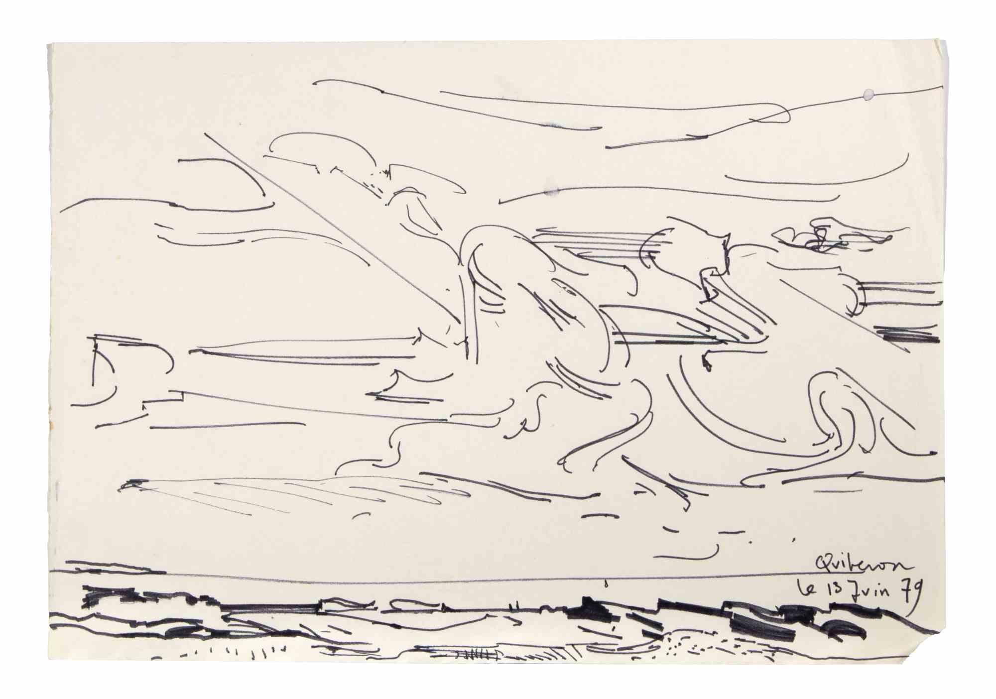 Seascape is a China Ink Drawing realized by  Reynold Arnould  (Le Havre 1919 - Parigi 1980).

Good condition on a white paper.

No signature, dated on the lower right corner.

Reynold Arnould was born in Le Havre, France in 1919. He studied at