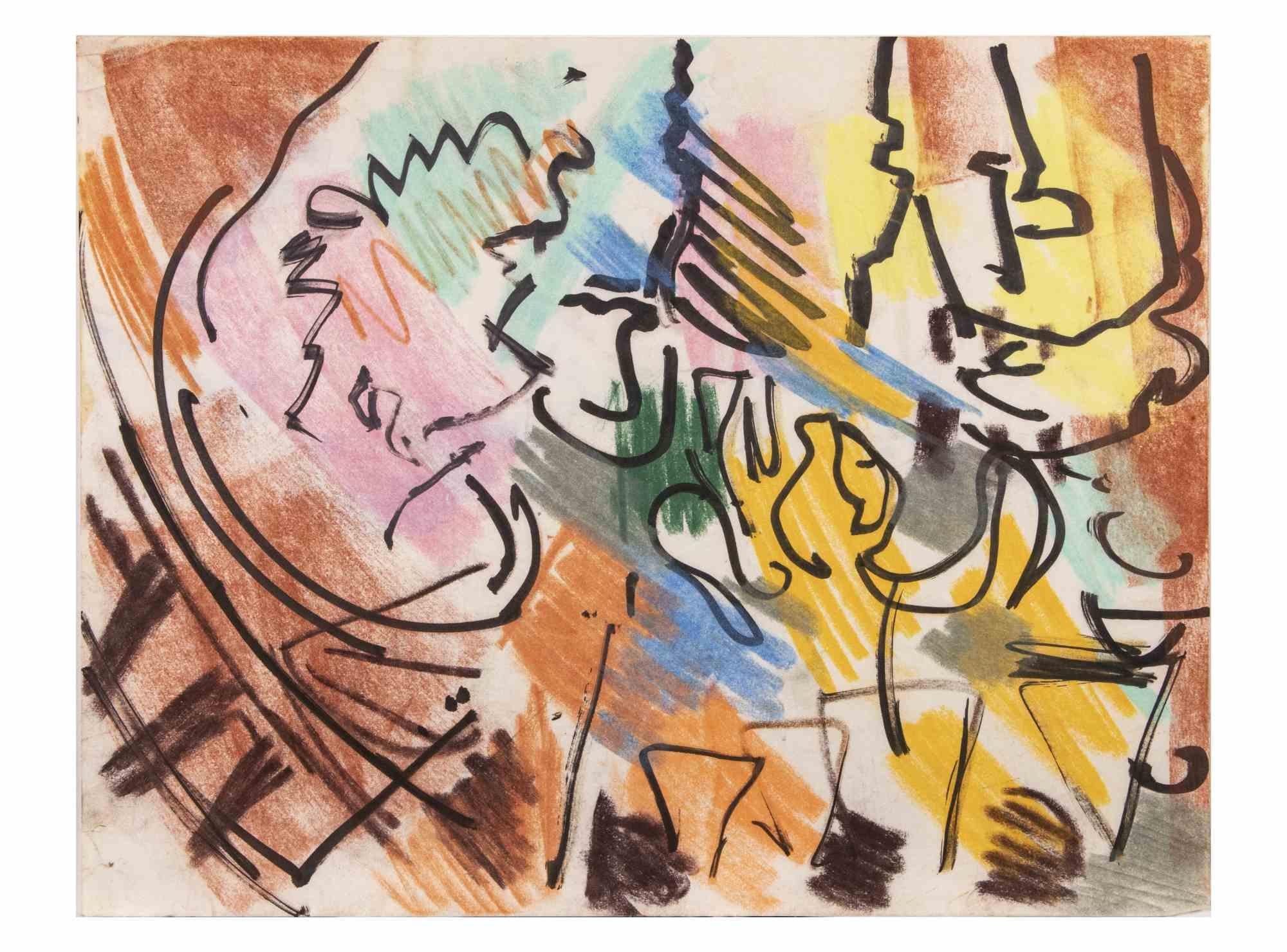 Composition abstraite est un dessin au pastel et aux marqueurs de couleur réalisé par Reynold Arnould.  (Le Havre 1919 - Parigi 1980).

Bon état sur un papier blanc.

Pas de signature.

Reynold Arnould est né au Havre, en France, en 1919. Il a