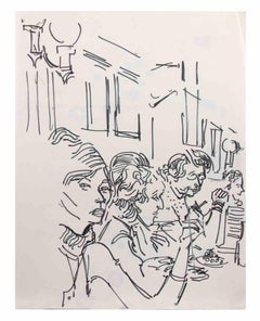 The Pub - Drawing By Reynold Arnould - 1970