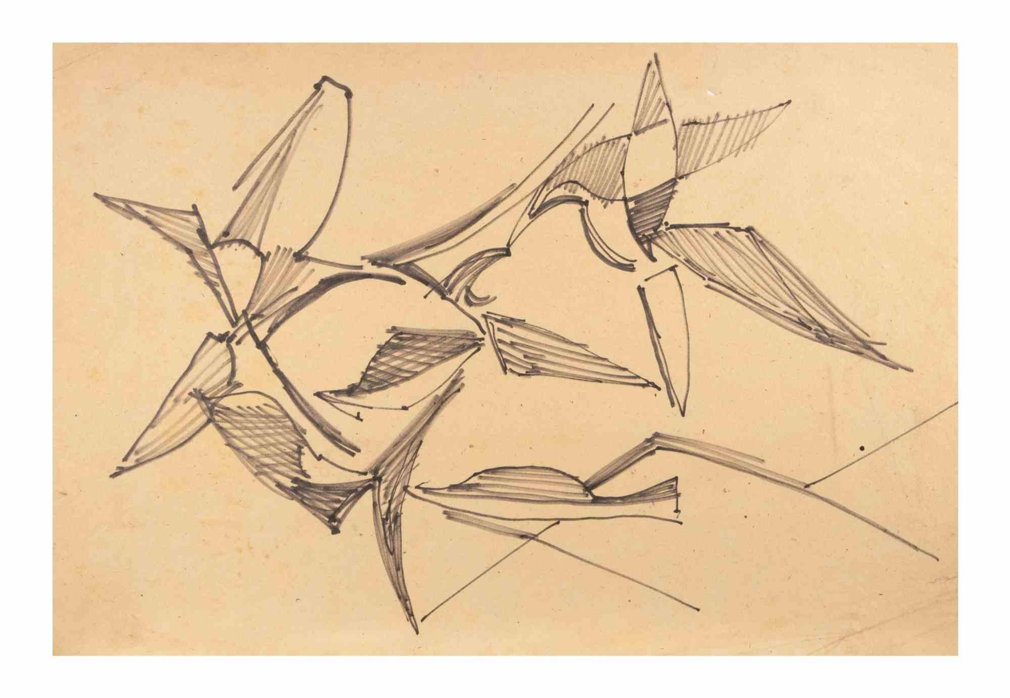 Abstract Coposition is a Black Marker Drawing realized by  Reynold Arnould  (Le Havre 1919 - Parigi 1980).

Good condition on a yellowed paper.

No signature.

Reynold Arnould was born in Le Havre, France in 1919. He studied at l'École des