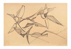 Vintage Abstract Coposition - Drawing By Reynold Arnould - 1970