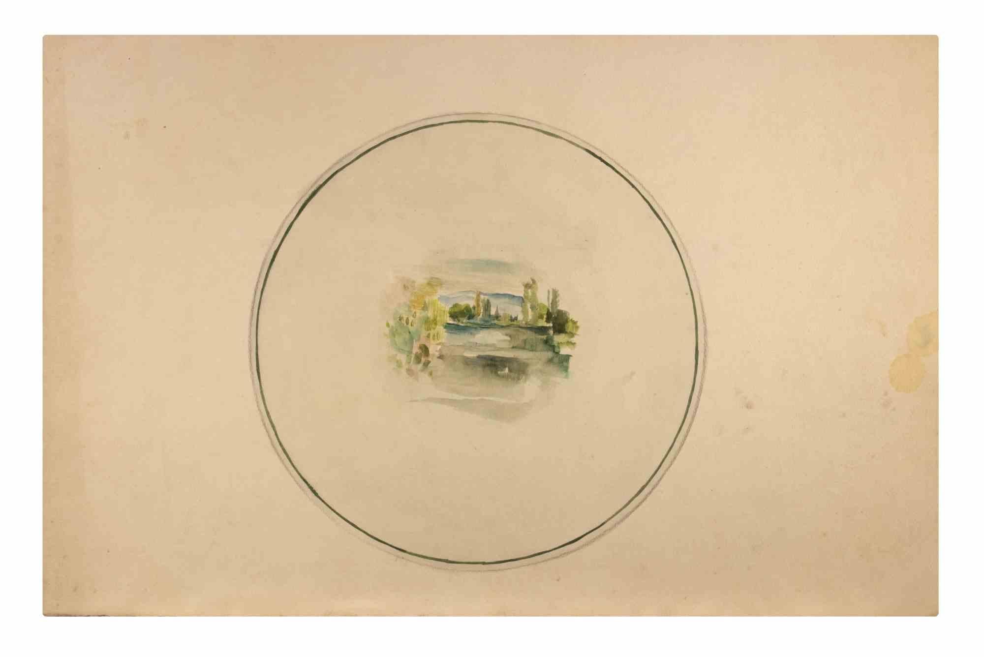 Paysage est une aquarelle réalisée par Reynold Arnould  (Le Havre 1919 - Parigi 1980).

Bon état sur un carton jaune.

Pas de signature.

Reynold Arnould est né au Havre, en France, en 1919. Il a étudié à l'École des Beaux-Arts du Havre, et a