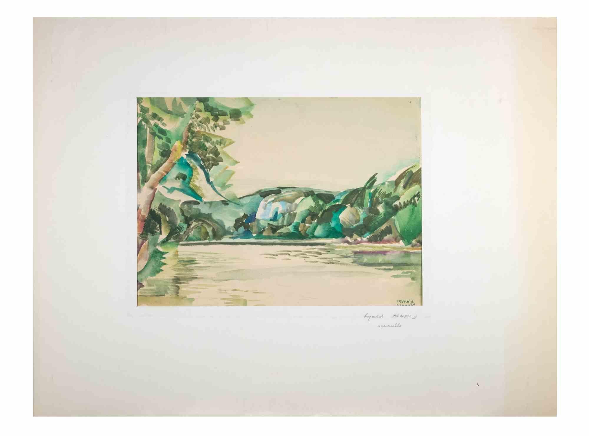 Landschaft ist ein Aquarell von Reynold Arnould  (Le Havre 1919 - Parigi 1980).

Guter Zustand, einschließlich eines Passepartouts aus weißem Karton (51x66 cm).

Handsigniert in der rechten unteren Ecke.

Reynold Arnould wurde 1919 in Le Havre,