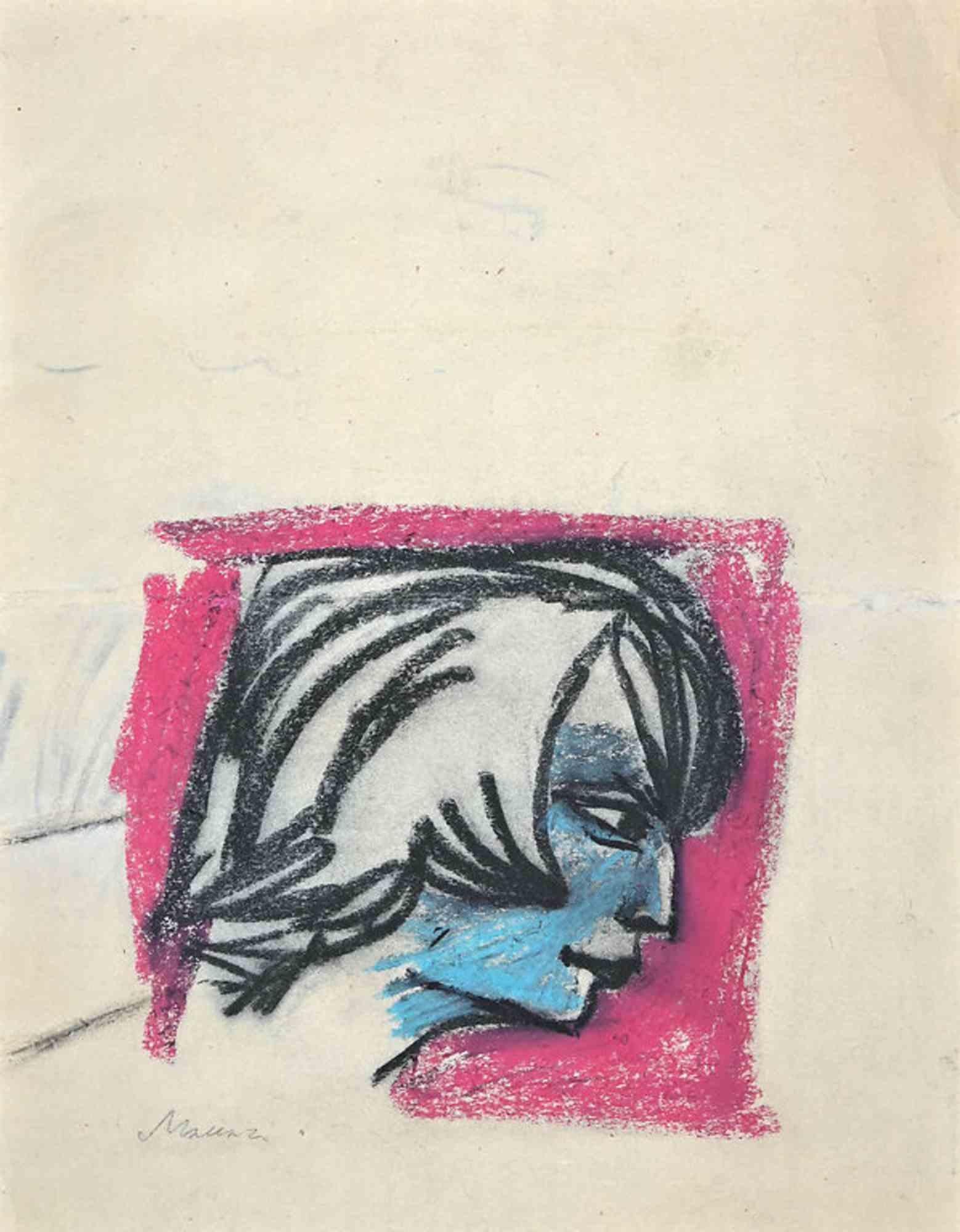 Portrait - Dessin de Mino Maccari - Années 1960