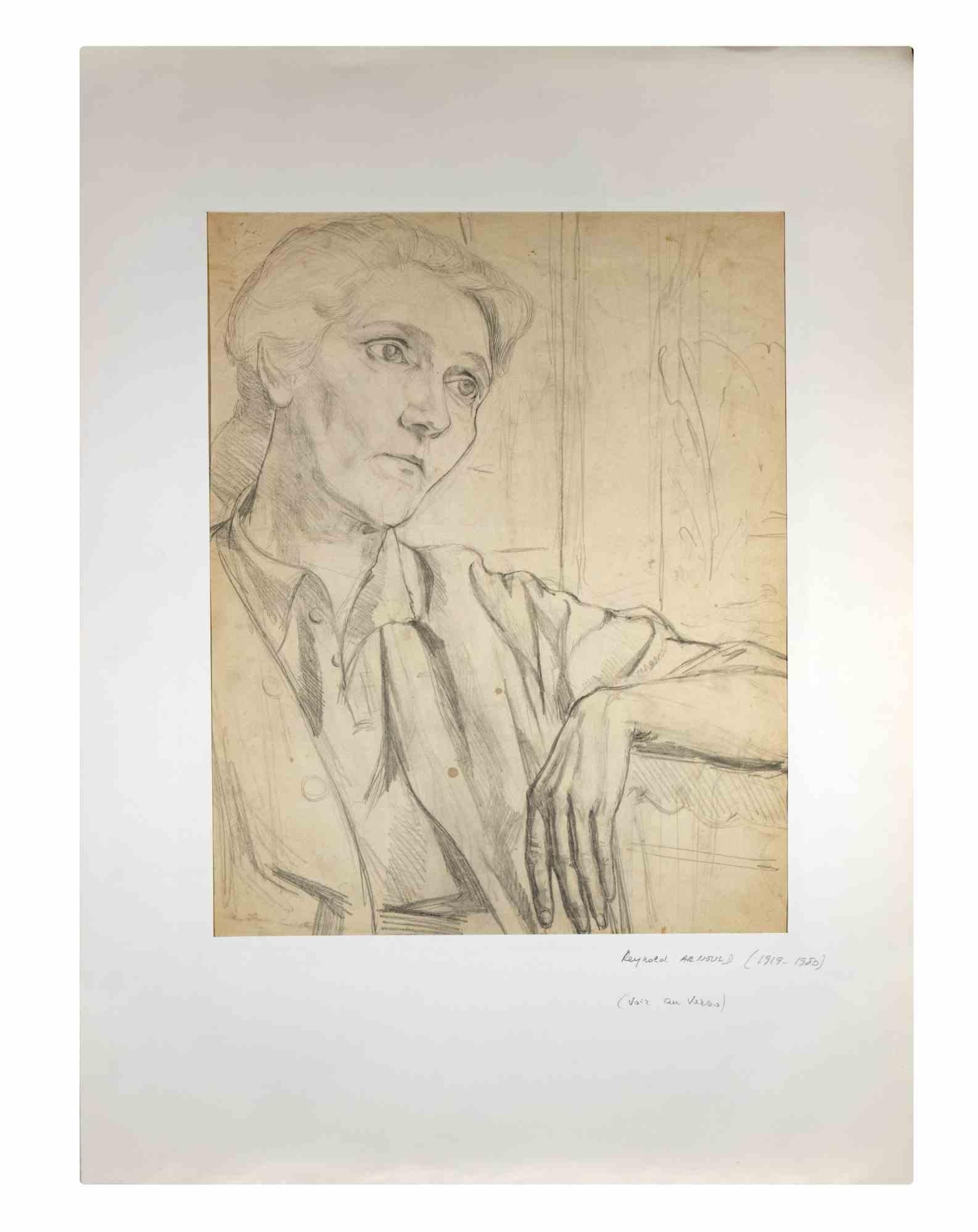 Porträt – Zeichnung von Reynold Arnould – Mitte des 20. Jahrhunderts