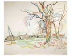 Cityscape - Drawing By Reynold Arnould - 1970