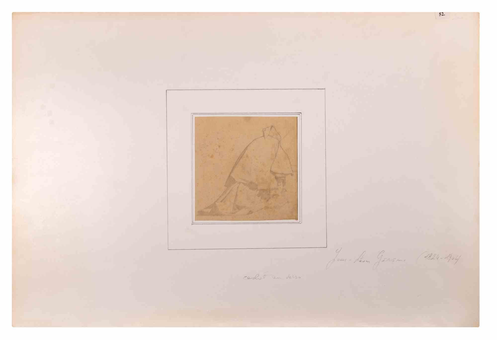 Figura - Dibujo de Jean-Léon Gérome - Siglo XIX - Art de Jean-Léon Gérôme