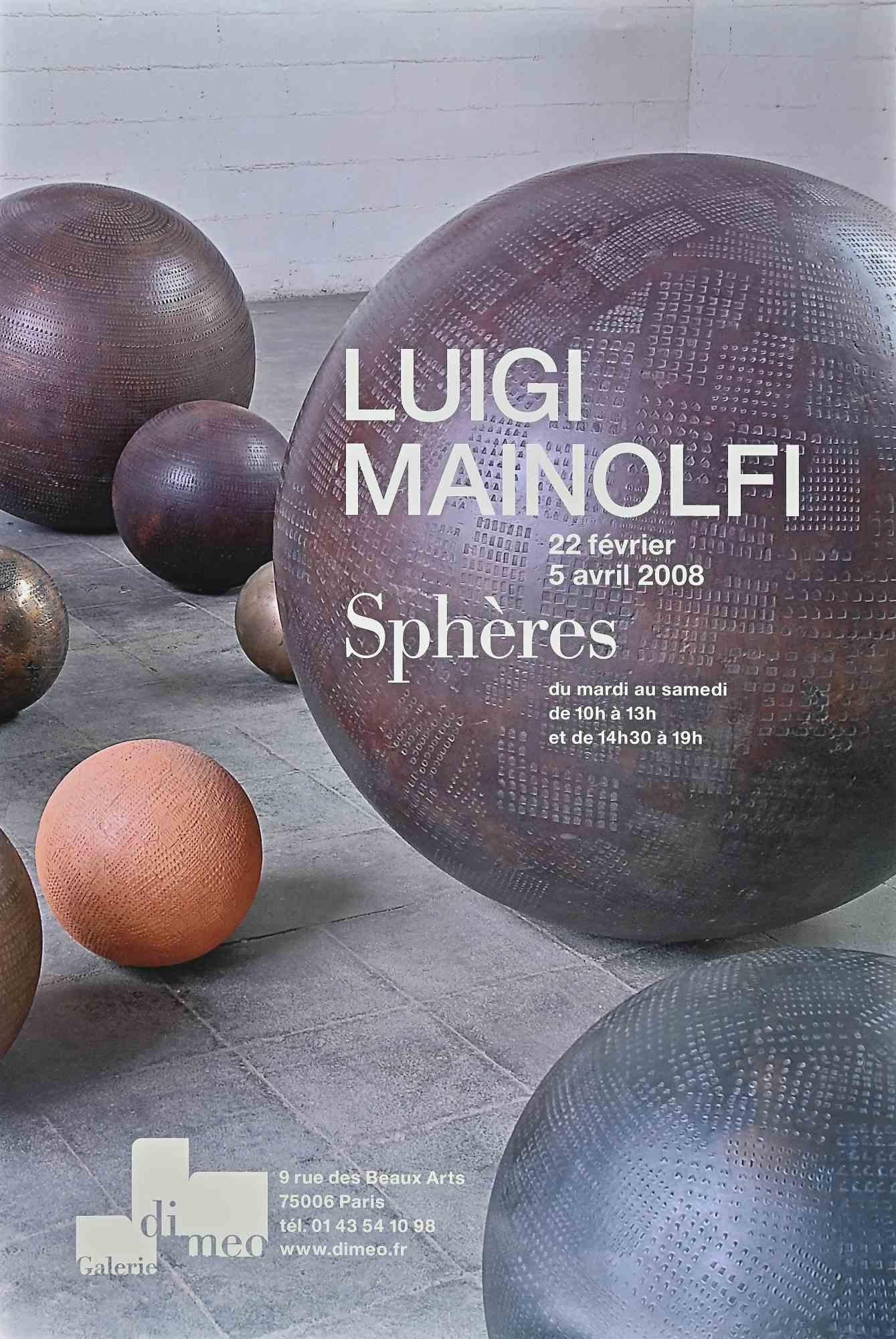 Vintage Poster ist ein Offsetdruck, der für die Ausstellung von Luigi Mainolfi im Jahr 2008 realisiert wurde.

Guter Zustand, keine Signatur.

Die Ausstellung ist von Februar bis April 2008 in der Galerie Di Meo in Paris zu sehen.

Luigi Mainolfi