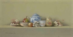 Still Life with Pots - Watercolor by Pierre Jacquelin - 1980s