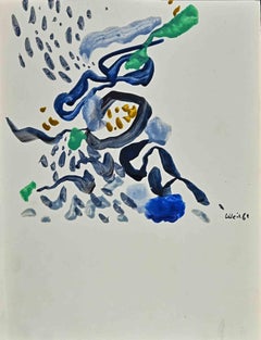 Retro Abstract Composition - Watercolor - 1961