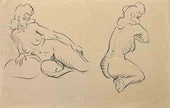 Posing Nude - Drawing by Jean Chapin- 1950s