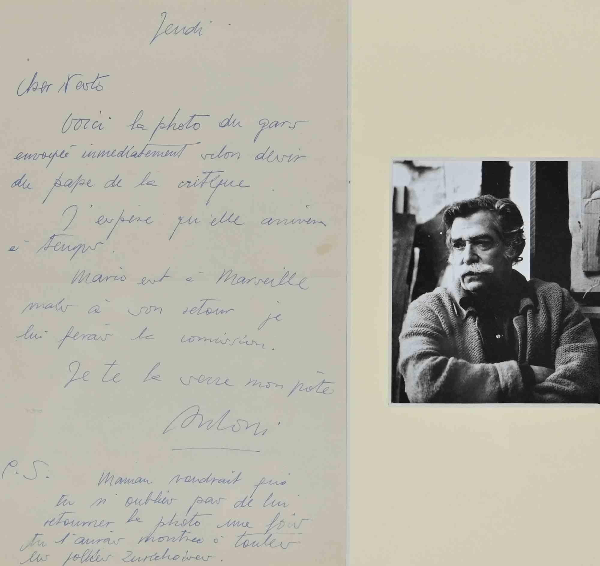 Brief des Malers Antoni Clavè (1913-2005). 

Holzrahmen mit Bild des Künstlers hinzugefügt.

Papier 27 x 19 cm. Gute Bedingungen.