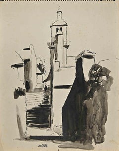 Paysage - Dessin de Jean Chapin - Années 1950