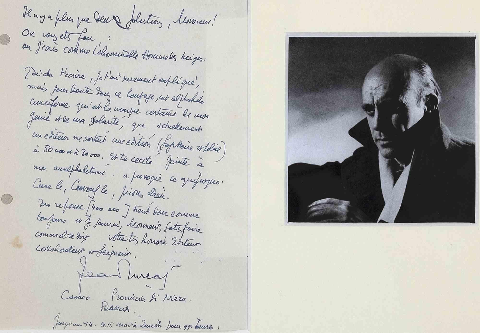 Lettre autographe de Jean Lurçat - Milieu du 20e siècle  - Art de Jean Lurcat