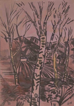 Trees – Zeichnung von Reynold Arnould – Mitte des 20. Jahrhunderts