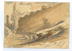 Landscape with Shepherd - Drawing - 19th century