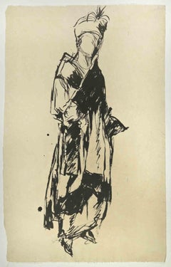 The Man With Turban - Drawing - 1970s